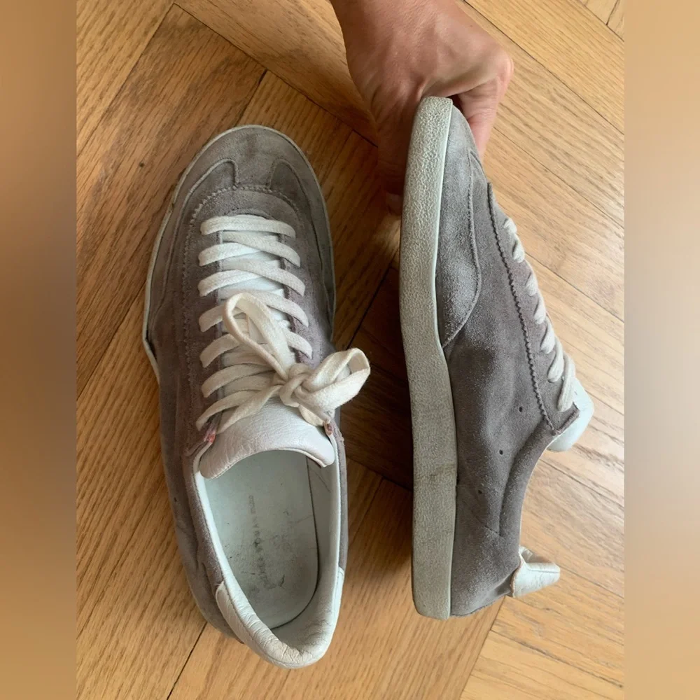 Zara - Grey Leather Sneakers - size 8/39 - Picture 6 of 12